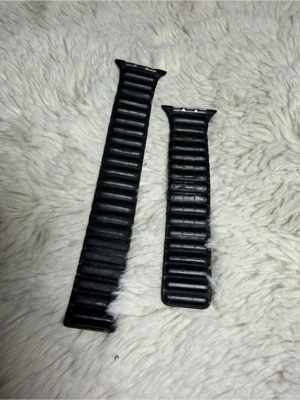 Apple Midnight leather link band for 42mm/44/45/49 mm medium/large